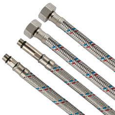 Гибкая подводка к смесителю гайка - штуцер, 1/2", 60 см, пара, Санакс 64217