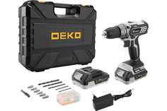 Дрель-шуруповерт аккумуляторная DEKO DKCD20 Black Edition SET 3 в кейсе + набор 63 инструм
