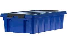 Ящик Rox Box п/п 580х390х180 мм с крышкой и клипсами, на роликах, синий 18709