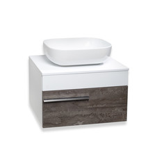 Тумба с раковиной Runo ВУДЛАЙН 65, железный камень, раковина Nuovo РУНО