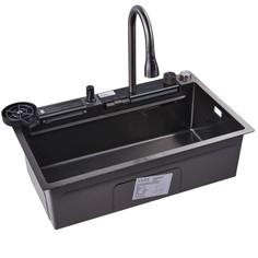 Многофункциональная мойка VANS 750*460*200 мм Black DECOR DC-03