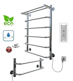 Полотенцесушитель электрический Aquanerzh Скоба 800х500, таймер правый, лесенка с полкой