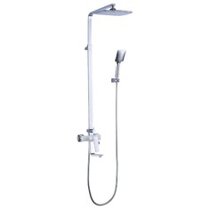 Смеситель для ванны Lemark Allegro LM5962CW, с верхней душевой лейкой, цвет хром, белый