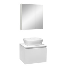 Мебель для ванной Runo Бари 60 белый, умывальник Bella 60, с зеркалом Лада 60 белый РУНО