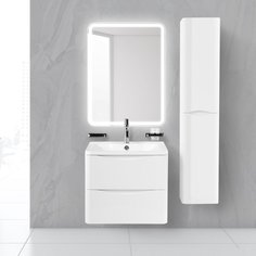 База под раковину подвесная с двумя выкатными ящиками, Bianco Lucido, 600x450x570, ACQUA-6 Bel Bagno