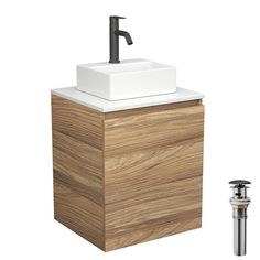 Тумба Bau Dream Blackwood 50,раковина BAU Cerama Mini,смеситель Hotel Dream Black,выпуск Bauedge