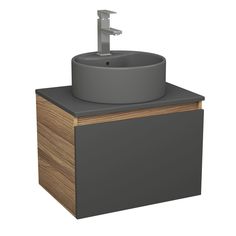 Комплект: тумба Bau Dream Blackwood графит 60,раковина BAU Element,смеситель Hotel Stil Bauedge