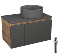 Комплект: тумба Bau Dream Blackwood графит 80,раковина BAU Element D41,выпуск Bauedge