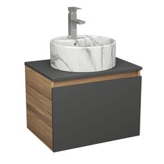 Комплект: тумба Bau Dream Blackwood 60,раковина BAU Element D41,смеситель Hotel Stil Bauedge