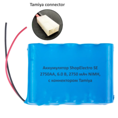 Аккумуляторная батарея SE2750 АА 6 В 2750 мАч NiMH для игрушки, разъём Tamiya 12344