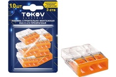 Клемма строительно-монтажная EU2.5 413 с пастой 3 отверстия TOKOV ELECTRIC TKE-EU2.5-413-P КМ Профиль