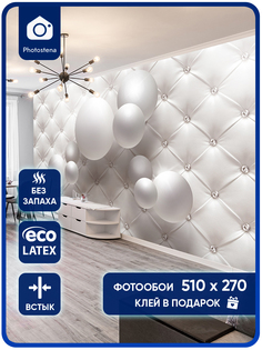 Фотообои Photostena 3D Шары и стразы на стене 5,1x2,7 м