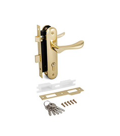 Замок врезной Palladium ЗВ AL 1618 GP универсальный под цилиндр (золото) 5 ключей