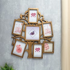 Фоторамка на 7 фото 7х7 см, 7х10 см, 8х10 см "Дерево желаний" бронза 36х31 см Sima-Land Designeroom