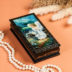 Шкатулка - купюрница «Ангел с лейкой», 8,5x17 см, лаковая миниатюра Sima-Land