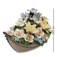 Фигурка декоративная Pavone, Лодка с цветами, 19,5 см