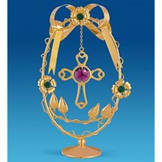 Фигурка декоративная crystal temptations, Крест в яйце, 14,5 см, малиновый