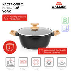 Кастрюля с крышкой Walmer York Induction, 4л, 24см, W34208124i