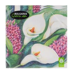 Салфетки бумажные Bulgaree Green Каллы 33 х 33 см трехслойные 20 шт