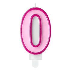 Свеча праздничная Party Deco 0 розовая