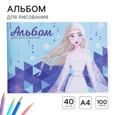 Альбом для рисования а4, 40 листов 100 г/м², на склейке, холодное сердце Disney