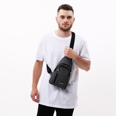 Сумка слинг мужская из текстиля, цвет серый No Brand