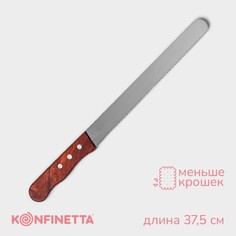 Нож для бисквита крупные зубцы, длина лезвия 25 см, деревянная ручка, толщина лезвия 1 мм No Brand