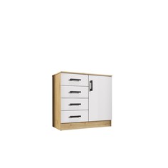 Комод эра (к800-1д), 800х830х440 дуб вотан/белый No Brand