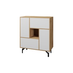 Комод лабиринт, 800х350х950, белый/дуб вотан No Brand