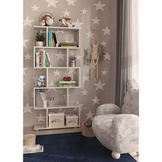 Стеллаж змейка, 1666х250х750, белый No Brand