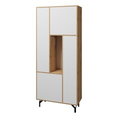 Шкаф лабиринт, 800х350х1750, белый/дуб вотан No Brand
