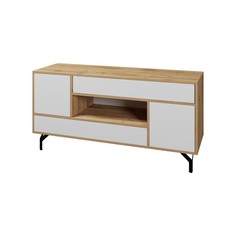 Тумба тв лабиринт, 1300х420х650, белый/дуб вотан No Brand