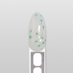 Гель для наращивания, с сухоцветами, 3-х фазный, 9 гр, led/uv, цвет прозрачный/бирюзовый Queen Fair