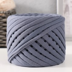 Лицевая трикотажная пряжа 200±10 г (графит) No Brand