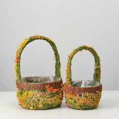 Набор корзин 2шт, из травы No Brand