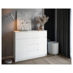Комод мори 6 ящиков, 2 двери, 1204х404х990, белый No Brand