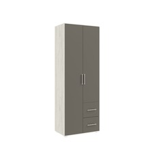 Шкаф 2х ств фиеста, 800х510х2236, графит/дуб крафт белый No Brand