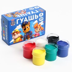 Гуашь 6 цветов по 20 мл, щенячий патруль PAW Patrol