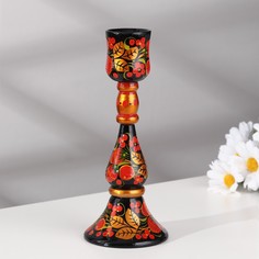 Подсвечник, 20х8 см, хохлома No Brand