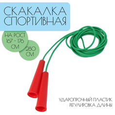 Скакалка 2.8 м, на рост 167-174 см, цветная No Brand