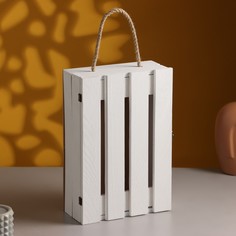 Подарочный ящик 30×20×10 см деревянный с откидной крышкой, с замком, ручка, белый Дарим красиво