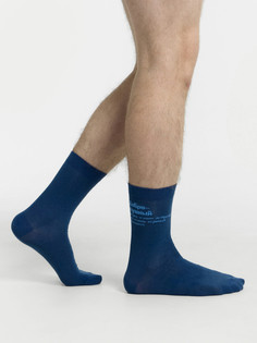Носки мужские синие с рисунком в виде надписи Mark Formelle