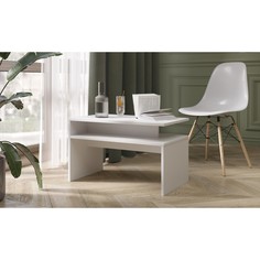 Стол журнальный лайт, 700х420х400, белый/белый No Brand