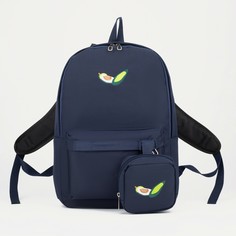 Рюкзак, отдел на молнии, наружный карман, сумочка, цвет синий No Brand