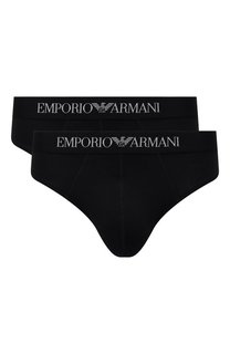 Комплект из двух хлопковых брифов Emporio Armani