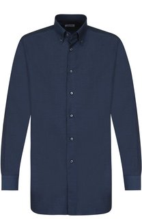 Сорочка из смеси хлопка и кашемира с воротником button down Brioni