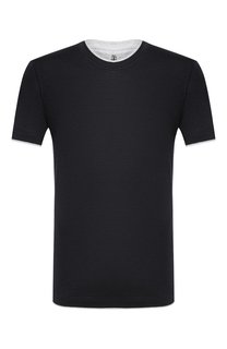 Футболка из шелка и хлопка Brunello Cucinelli