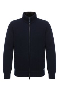 Кашемировый кардиган с меховой отделкой Brioni