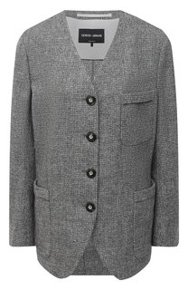 Жакет из шерсти и хлопка Giorgio Armani