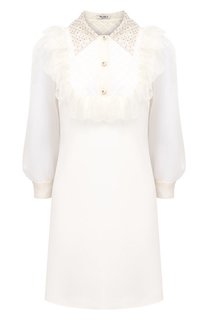 Платье из шелка и вискозы Miu Miu